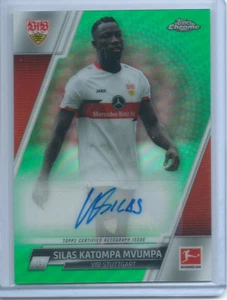 Silas Katompa Mvumpa Green Auto /99 2021-22 Topps Chrome Bundesliga - Imagen 1 de 2