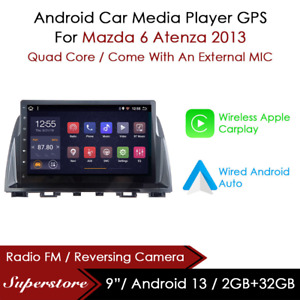 9” Android 13 CarPlay Auto Car Stereo Head Unit GPS For Mazda 6 Atenza 2013
