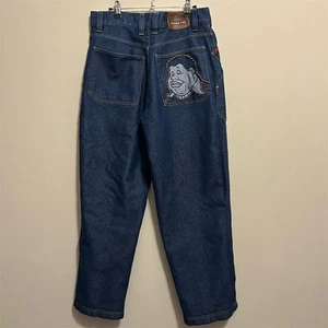 Vintage FUBU Platinum Fat Albert Men's Baggy Y2K Jeans Size 32 * Blue Denim - Picture 1 of 10