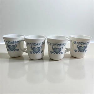 Tazas de café Corning Corelle corazones esponja azul 💙 Juegos de 4 - Imagen 1 de 9