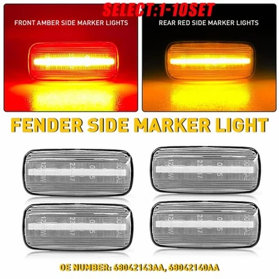 Clear Lens LED Side Marker Lights For Dodge Ram 2500 3500 10-18 Dually Bed 4-20X - Image 1 of 4