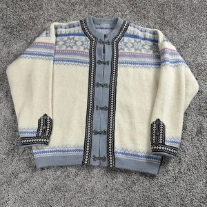 VTG Norwegian Sweater Norlender Mens Medium Wool Fair Isle Fisherman Nordic 90s - Picture 1 of 7