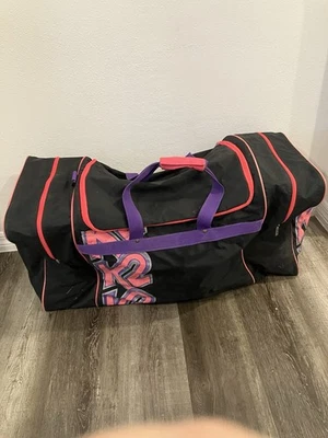 Vintage 90’s Travel Duffel Bag.  Black, Pink, Purple.  K2 Brand. - Image 1 of 4
