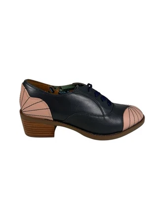 Zapato de sillín Miss L Fire años 40 1950 con honda azul marino. 37 EUR 6,5 US Foto 1 de 4