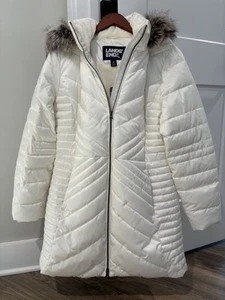 Lands End Women M(10-12) Fur Hood Insulated PrimaLoft Winter Coat NWT - Picture 1 of 18