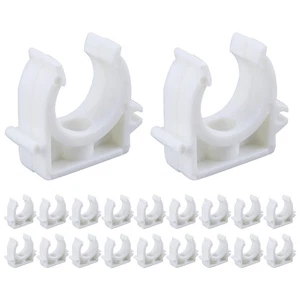 PEX Clips Pipe Clamps 1 Inch 20 Pack U Shape PVC Tube Holders with Screws White - Foto 1 di 9