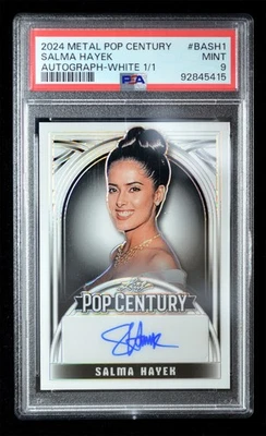 PSA MINT 9 Leaf Pop Century  SALMA HAYEK  1/1 card Signed AUTO WHITE RARE 1 of 1 - Image 1 of 2