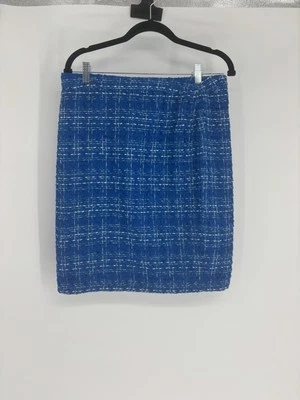 Sandro Blue Tweed Women's Pencil Skirt Size 10 - Image 1 of 4