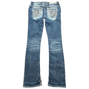 Rock Revival Kelcie Bootcut Denim Jeans Denim Blue Womens 27 X 32 Inseam - Imagen 1 de 14