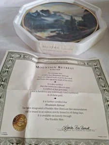 Franklin Mint Mountain Retreat PORCELAIN Collectors Plate 1992 Limited Edition - Imagen 1 de 5