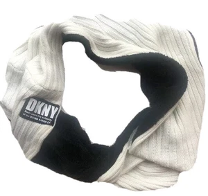 DKNY Damen Wende Strick Fleece-gefütterter Infinity Schal - schwarz/creme - Bild 1 von 4