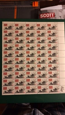 U.S. Scott #1181, M/F/NH, Mint Sheet, Battle of Wilderness, 5 cent, p-11, 1964 - Image 1 of 4