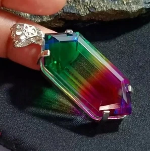 Certified Loose Natural 93.05 Ct+ Tourmaline Pendant 925 Solid Silver Gemstone - Picture 1 of 6
