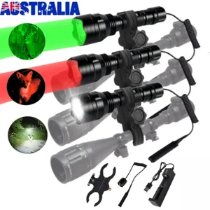 Tactical LED Hunting Flashlight Scope Mount Gun Light Lamp Air Rifle Torch Set - Picture 1 of 29