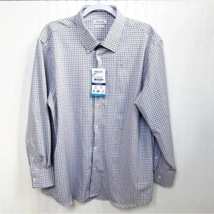 Haggar White & Medium Red Check Performance Comfort Button Up Size 17-17.5 32/33 - Picture 1 of 7