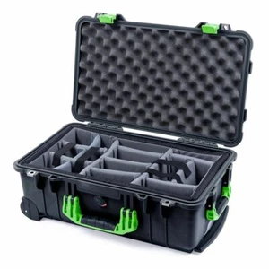 Black & Lime Green Pelican 1510 Etui mit grauen Trennwänden. - Bild 1 von 3