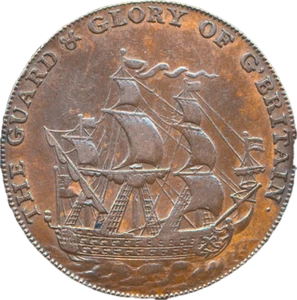 Kent D&H 11 Deal 1794 Conder Halfpenny - Bild 1 von 2