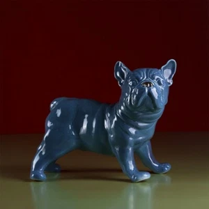 New Ceramic Figurine French Bulldog Standing Indigo Statue Gift 12"  IN UKRAINE - Picture 1 of 3