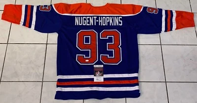 Ryan Nugent Hopkins Signed Autographed Edmonton Oilers Custom Jersey JSA - Image 1 of 2