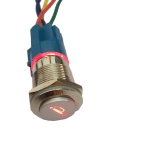 12V LED Momentary Horn Button Metal Switch 19mm Push Speaker Socket Plug Sales - Picture 1 of 9
