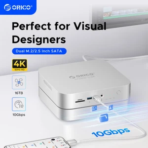 ORICO Studio Link Laptop Dock Station 10-in-1 USB C Dock M.2& 3.5'' SSD/HDD Case - Picture 1 of 11
