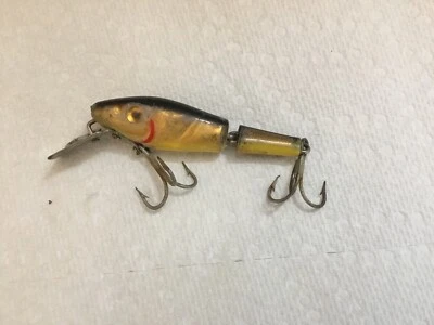 Vintage L&S Mirrolure Jointed Minnow Black -Gold Color,2 1/2”,Used - Image 1 of 4