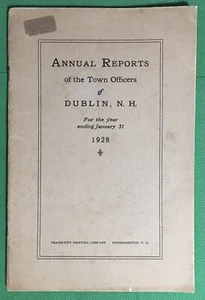 1928 Dublin New Hampshire Annual Town Officers Report - Bild 1 von 7