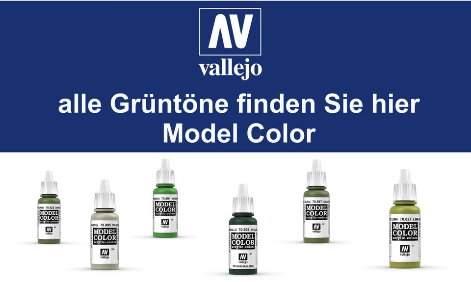 Alle Grüntöne - Hochwertige Vallejo Model Color Farben