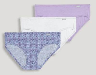 Nuevo Jockey Para Mujer Talla 9 Ropa Interior SuperSuave Paquete de 3 Suave Cómodo Bikini Blanco Púrpura Foto 1 de 2