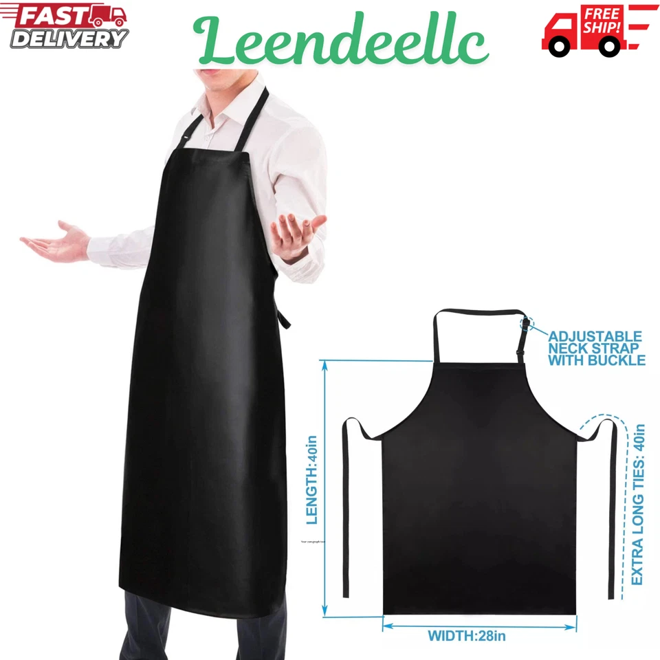 Waterproof Rubber Vinyl Apron 40 Inch Heavy Duty Chemical Work Apron Durable - Image 1 of 4