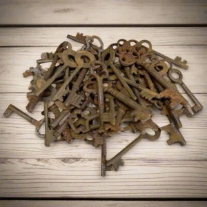 19th-Century Cast Iron Assorted Keys With Antique Finish (Lot of 25) - Picture 1 of 3