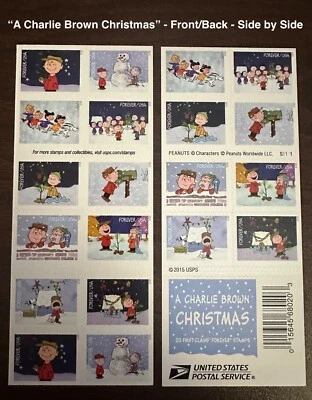 Book of 20 – “A Charlie Brown Christmas” - Holiday Celebration Stamps 2016 - Image 1 of 4