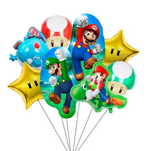 Super Mario Party Dekorationen Ballons Pilz Folie Ballon Stern Mario zubehör - Bild 1 von 10