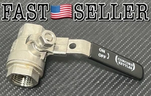 Concord 1/2" Stainless Steel Ball Valve Full Port NPT WOG 1000 Lockable Valve - Picture 1 of 8