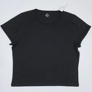 NWT J.CREW Sz XXL 90s 100% Organic Slub Cotton Black T-Shirt BF366 - Picture 1 of 5