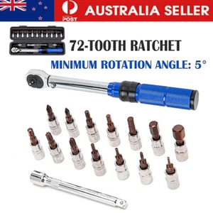 16Pcs 1/4 Drive Click Torque Wrench 2-24NM Ratchet Spanner Adjustable Repair Set - Picture 1 of 12