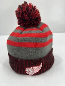 OTH Detroit Redwings NHL Rayas Invierno Pom Gorro - Imagen 1 de 5