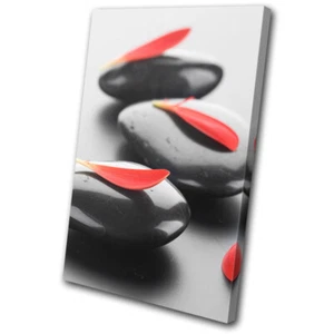 Pétalos de guijarros Floral Tranquilo Baño LIENZO ÚNICO ARTE PARED Impresión de Imagen - Imagen 1 de 1