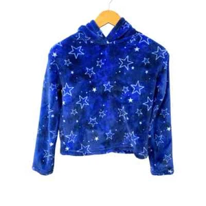 SO blue fuzzy hoodie size 10/12 - Picture 1 of 4