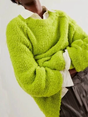 NUEVO FREE PEOPLE VERDE PELUCHE DIFUSO SUAVE OVERSIZE TÚNICA SUÉTER MOCOSO Foto 1 de 4