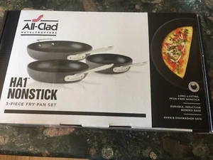 All-Clad Ha1™ Non Stick Hard-Anodized Aluminum 3 Piece Frying Pan Set - Picture 1 of 9