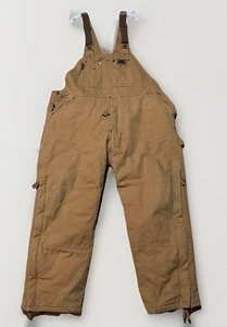 OLD MILL BROWN BIB PADDED OVERALLS SIZE XL THERMOLITE INSULATED DOUBLE KNEE - Picture 1 of 10