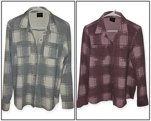 Lote de 2 camisas a cuadros de manga larga con botones para mujer pequeñas púrpura/gris 32 grados - Imagen 1 de 15