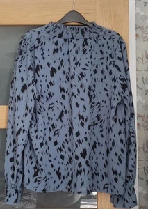 Blue Leopard Print Blouse/ Top - Picture 1 of 2
