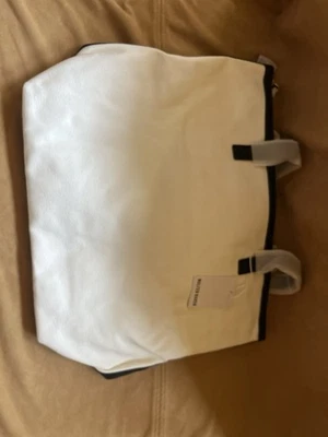NWT Walter Baker Carly Canvas Zip Tote Bag White w/ Black Trim - Image 1 of 4
