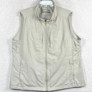 SCOTTeVEST Vest Womens XXL Beige White Full Zip TEC RFID Travel Utility Jacket - Picture 1 of 10