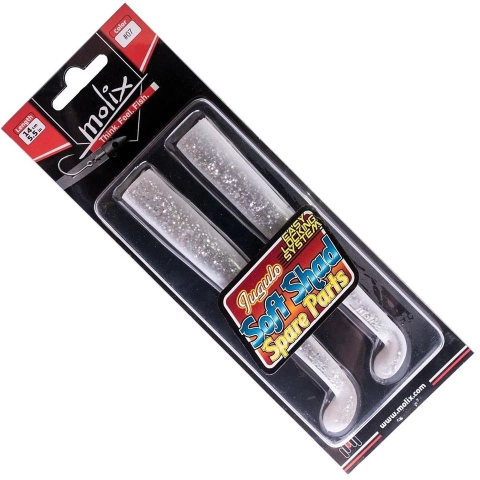 Molix Jugulo Soft Shad 5,5" 2 pcs Spare Tail col. White Shad, Taglia (U9s) - Immagine 1 di 1