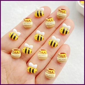 20 Stck. Niedliche Mini Cartoon Biene Honigtopf Nailart Flache Rückseite Strass Perlen - Bild 1 von 27