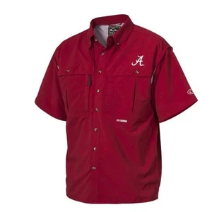 Drake's Alabama Waterfowl Wingshooter's Short Sleeve Crimson Shirt, S - Picture 1 of 6