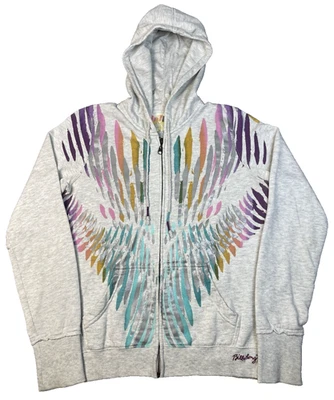 Vintage Billabong Women’s Full Zip Hoodie Multicolored Wings Y2K Size Large - Image 1 of 4